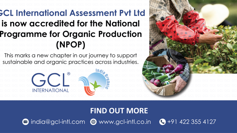 GCL International Accredited for National Programme for Organic Production (NPOP)